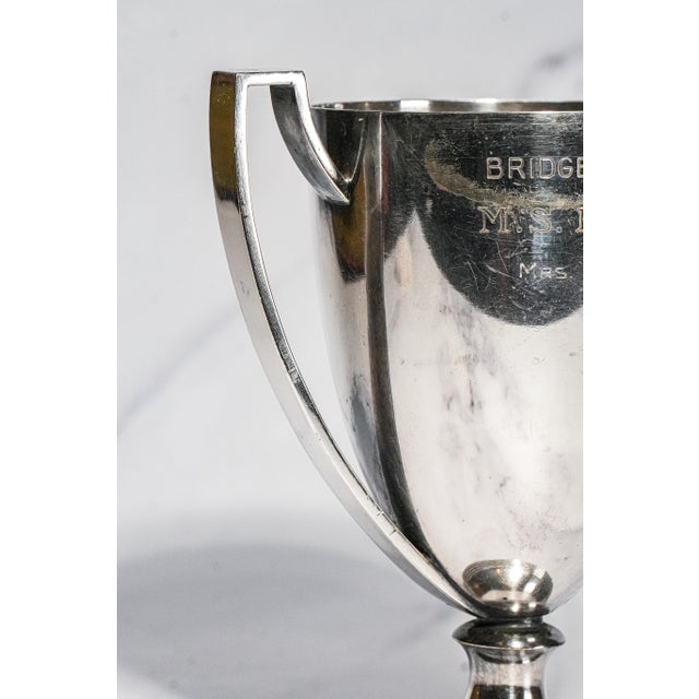 Rare Antique Christofle Silverplate Trophy Cup French Line Ms Lafayette Bridge Tournament For Sale - Image 4 of 11