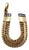 Late 19th Century Victorian 14k Gold Intricate Woven Wirework Horseshoe Pendant With Diamonds For Sale