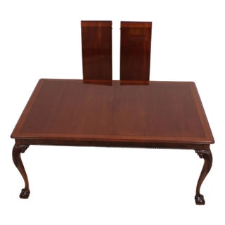 Stickley Mahogany Inlaid Ball & Claw Dining Table For Sale