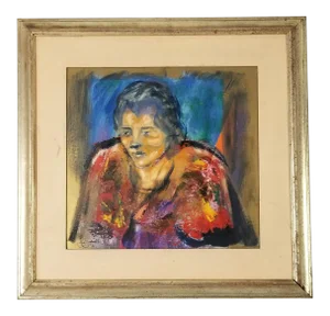 1991 Mario Salcedo Abstract Female Portrait Painting