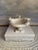 Vintage alabaster bird bath with three birds. There is a fourth hole, one bird is missing. Measures approximately 4.5”...