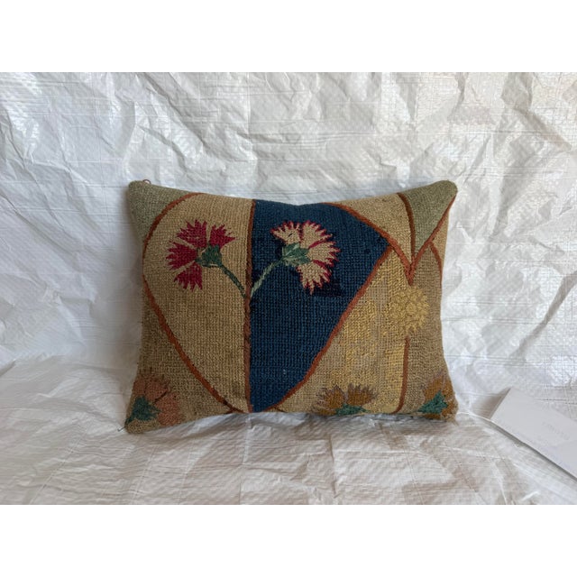 This antique 17th-century Italian Florentine tapestry pillow is made from a historic textile dating to the 1600s,...