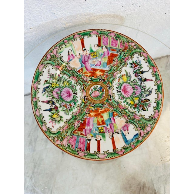 Chinese Rose Medallion Porcelain Plate For Sale - Image 3 of 6
