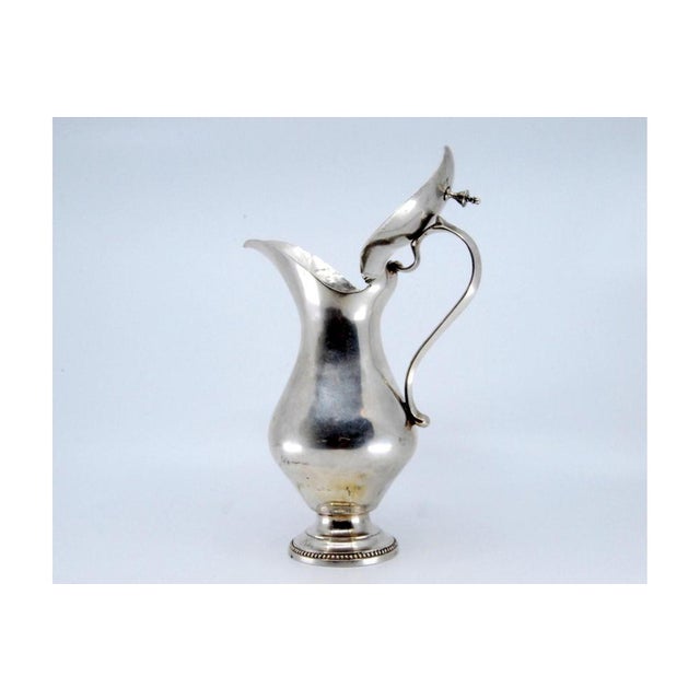 Silver Smooth Silver Milk Jug with Knob For Sale - Image 8 of 11