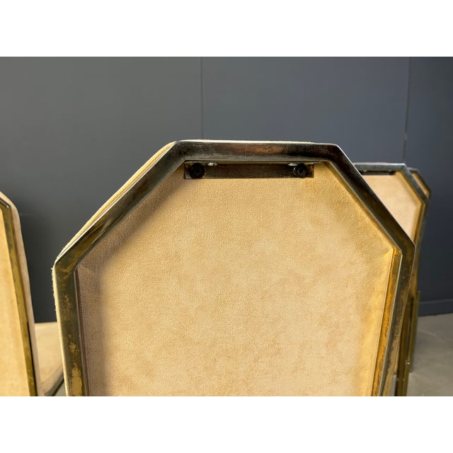 Vintage Brass Dining Chairs from Belgochrom, 1970s, Set of 6 For Sale - Image 11 of 12