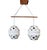 Vintage Czechoslovak Double Pendant Light in Spotted Opaline Glass and Wood, 1960s For Sale - Image 10 of 10