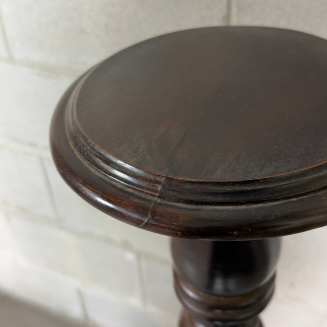 1960s Vintage Italian Wood Torchon Pedestal Column, 1960s For Sale - Image 5 of 11