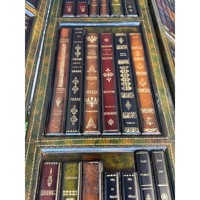 Fabulous Leather Bound Library Book Four-Panel Folding Screen by Maitland Smith For Sale - Image 9 of 10