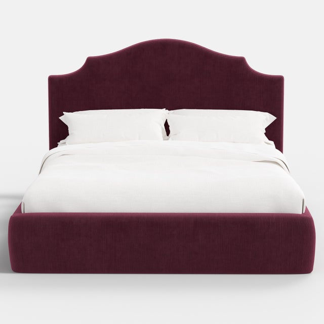 Spritely Home Tori Platform Bed in Raisin Slub Velvet, Twin For Sale - Image 4 of 7
