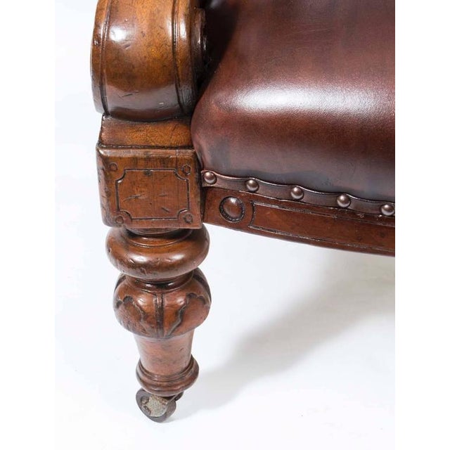 Set of 19th Century Victorian English Leather Armchairs For Sale - Image 6 of 8