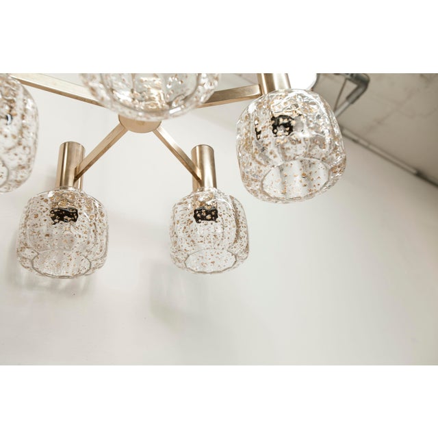Blown Glass 5-Branched Chandelier with Golden Glitter, 1960s For Sale - Image 8 of 18