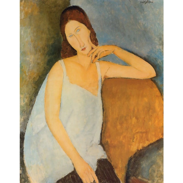 Artist: Amedeo Modigliani Country: Italy Title: Portrait of J. Hebuterne in blue shirt Medium: Giclee Marks: Numbered...