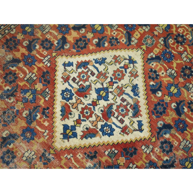 Early 20th Century Traditional Orange Blue Color Persian Open Medallion Room Size Rug For Sale In New York - Image 6 of 6