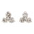 1ctw Diamond 3 Stone Stud Earrings, 14k White & Yellow Gold, Length 7.6 Mm For Sale