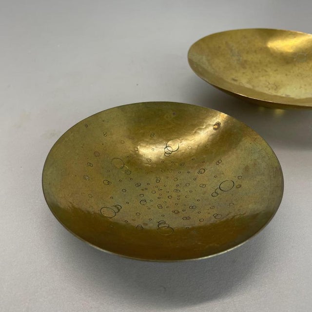 Bauhaus Brass Shell Plates from Hayno Focken, Germany, 1950s, Set of 2 For Sale - Image 11 of 18