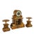 Triptych Clock in Yellow Marble and Gilded Bronze, Set of 3 For Sale - Image 16 of 16