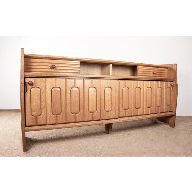 Large Sideboard in Oak and Danikowski Ceramics by Guillerme et Chambron for Votre Maison, 1960s For Sale - Image 17 of 18