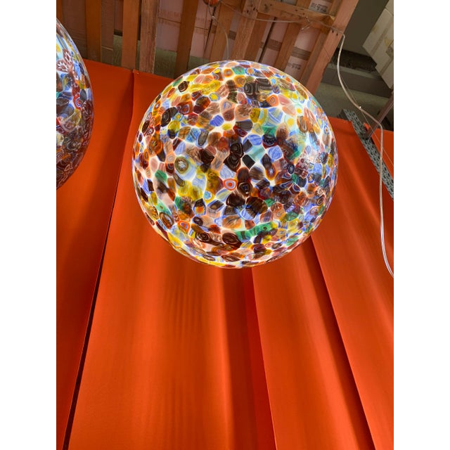 Early 21st Century Contempoarary Murrine Sphere in Murano Style Glass With Multicolored Murrine For Sale - Image 5 of 9