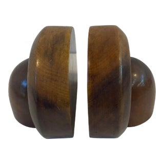 Vintage Art Deco Wooden Bookends - a Pair For Sale