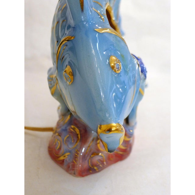 Fish Night Light in Slip-Cast Earthenware by LP Ceroc Monaco, 1950s For Sale - Image 6 of 14