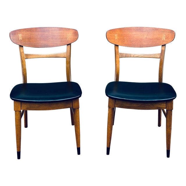 Mid-Century Modern Lane Acclaim Dining Side Chairs - a Pair For Sale