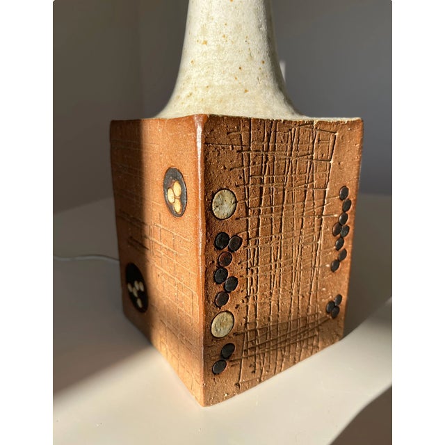 Table lamp /lamp foot designed by Mette Løkke Stiil for Axella, ceramic danish, stoneware, 1960s This piece has an...