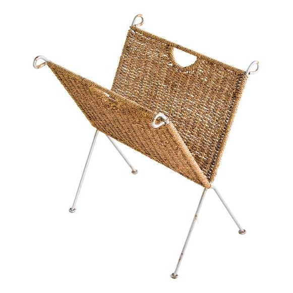 Metal Paper and Metal Folding Magazine Rack, 1960s For Sale - Image 7 of 7
