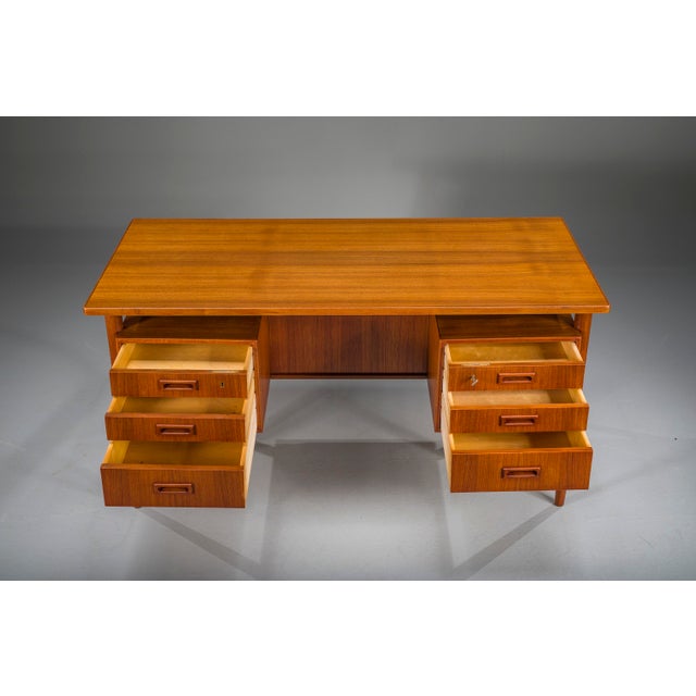 Modern Danish Teak Desk, 1950s For Sale - Image 11 of 18