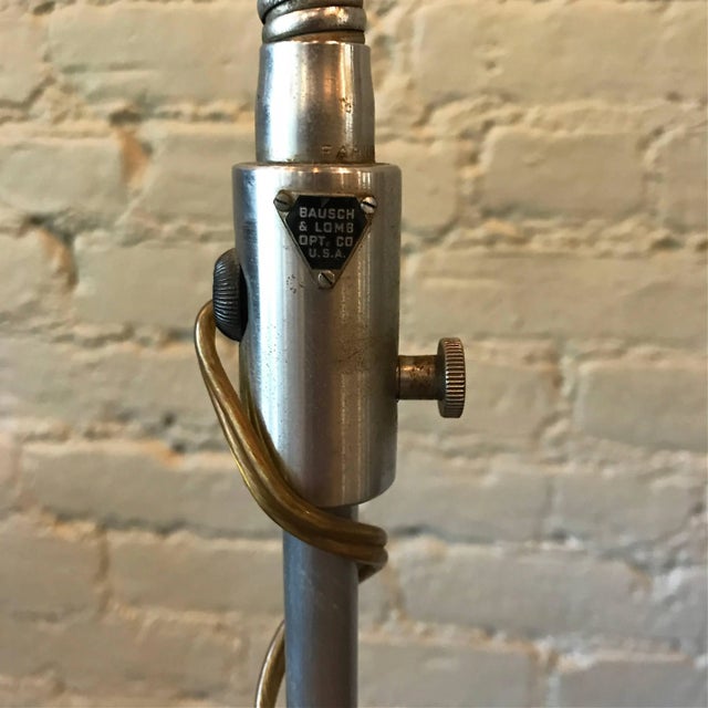 Black Bausch & Lomb Adjustable Gooseneck Optical Floor Lamp For Sale - Image 8 of 10