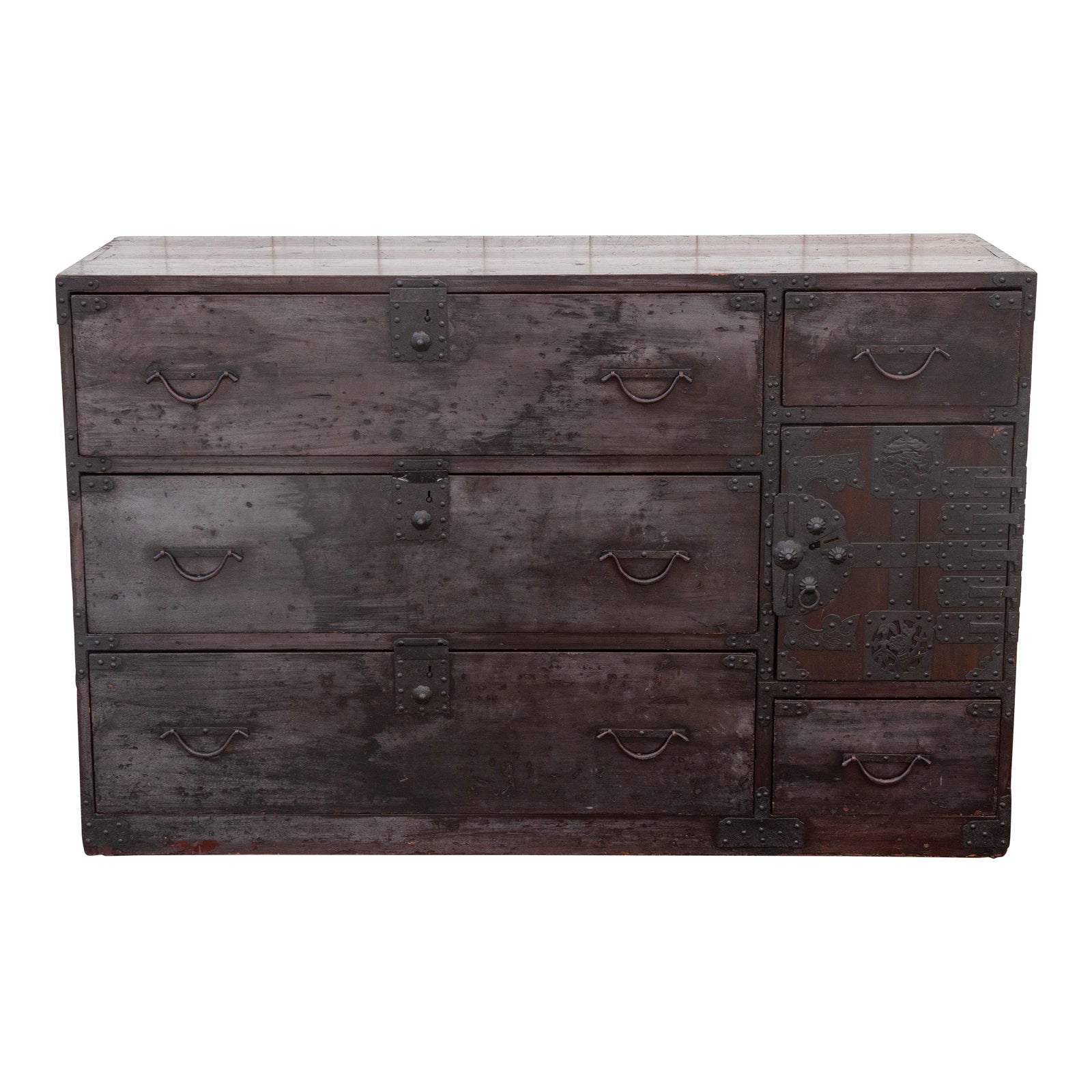 Antique Black Glaze Japanese Tansu Dresser Chairish