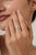 Contemporary VRJewels 14k Gold Emerald Diamond Double Halo Vintage Engagement Ring Size 6.5 For Sale - Image 3 of 16