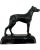 Vintage Doberman Dog Figure Statue Black Metal Desk Animal For Sale - Image 11 of 12