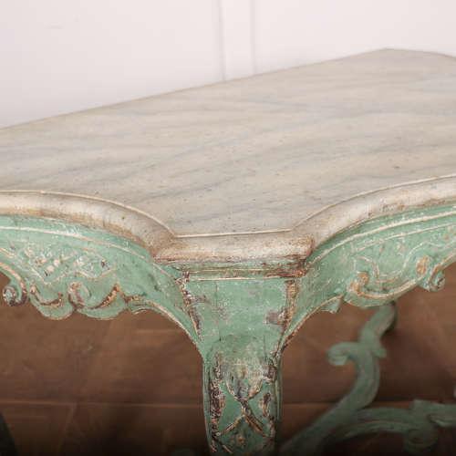 Italian Painted Serpentine Console Table, 1890s For Sale - Image 9 of 11
