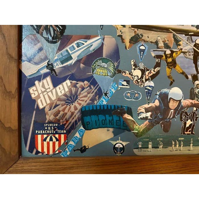 1970s "Parachutist/ Sky Diver" Mixed Media For Sale - Image 5 of 5