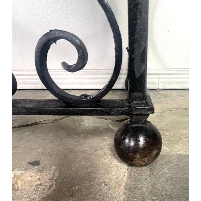 Spanish Wrought Iron Console W/ Sectioned Slated Top C. 1920 For Sale - Image 15 of 16
