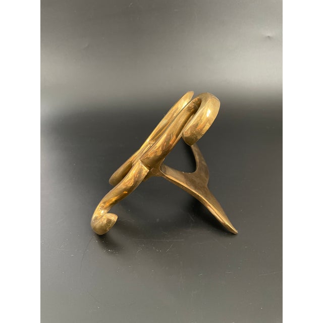 Metal Mid Century Chinoiserie Brass Easel For Sale - Image 7 of 11