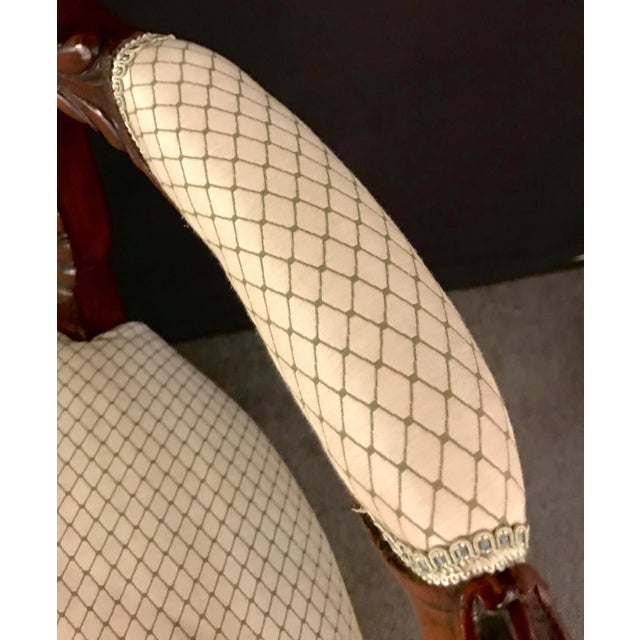 Brown Louis XV Style Walnut Fauteuils or Bergères in a Scalamandre Fabric - a Pair For Sale - Image 8 of 13