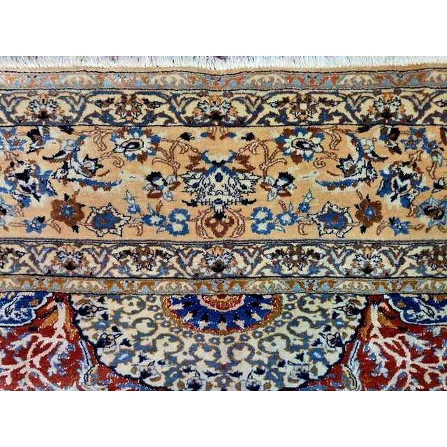 Red Persian Cork Wool Nain Hand-Knotted Rug For Sale - Image 8 of 11