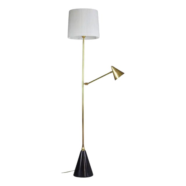 De-Light F1 Double Light Brass Floor Lamp, Flow Collection For Sale