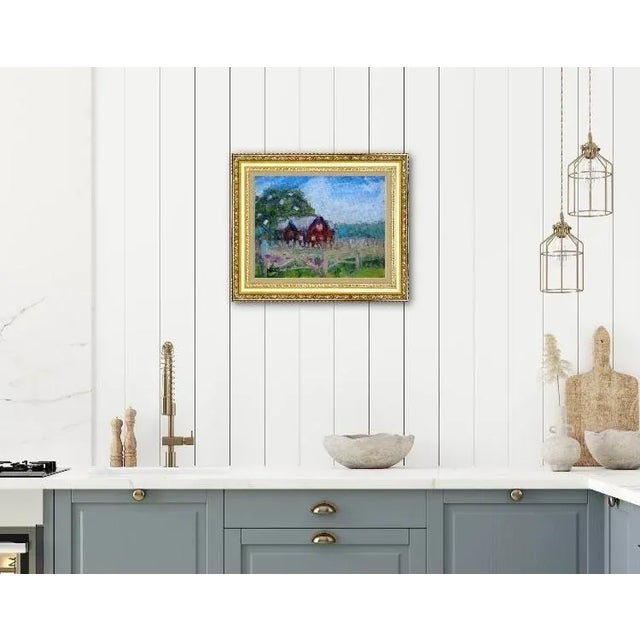 "Back Side, Brown Shake House, Mendocino, CA" Contemporary Landscape Oil Painting For Sale - Image 11 of 12