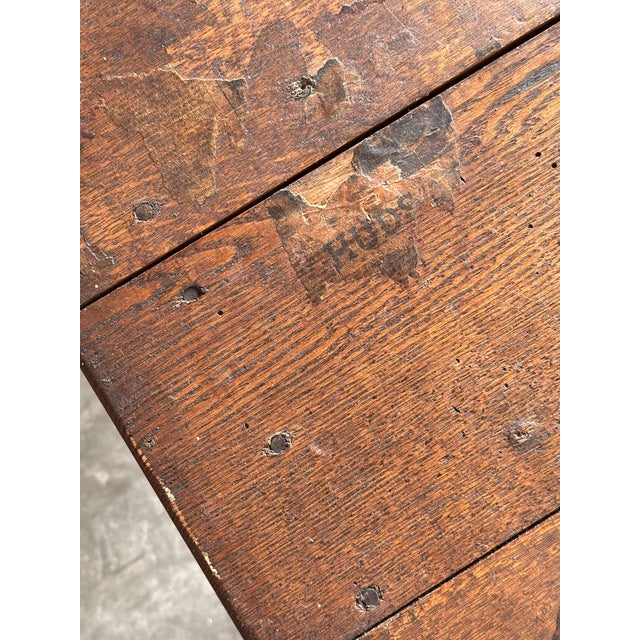 Antique American Country Store Oak General Table, Late 19th Century For Sale - Image 13 of 18