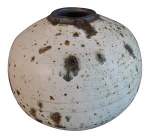 Otto & Vivika Heino Sand Spotted and Natural Glaze Stoneware Spherical Vessel