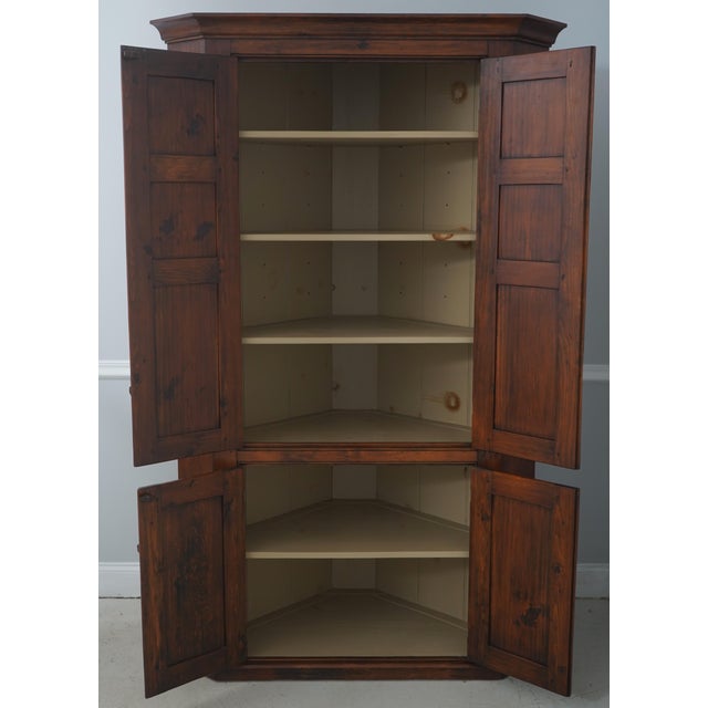 Traditional Stephen Von Hohen Pine Corner Cupboard Cabinet For Sale - Image 3 of 13