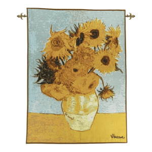 Van Gogh Sunflowers Loom Woven Tapestry - 65 X 50 Cm (2'2" X 1'8") - Requires Rod Size 1