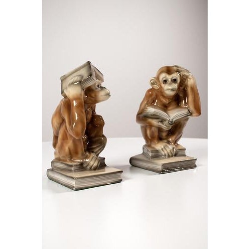 Ceramic Bookends from Norleans, Set of 2 For Sale - Image 3 of 12