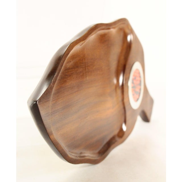 Mid 20th Century Mid 20th Century Leaf Shape Peruvian Tray, Cumaru Wood, Sterling Silver & Huyaruru Seeds For Sale - Image 5 of 14