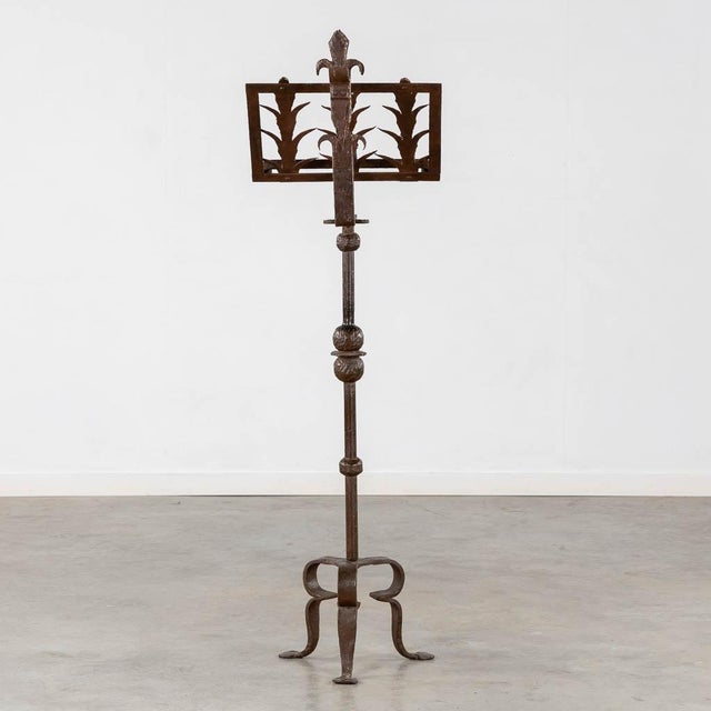 Early 19th Century Gothic Revival Wrought Iron Lectern or Music Stand With Articulated Candle Mount For Sale - Image 6 of 10