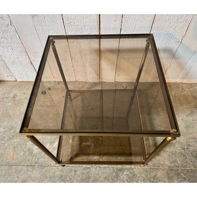 A lovely quality French Mid Century Brass Lamp Table. This came from a parisian apartment where we were lucky enough to...