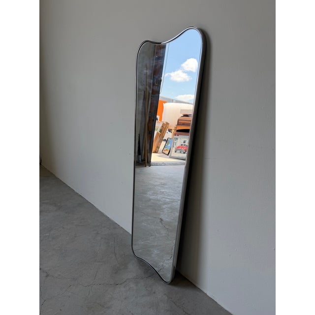 Vintage Postmodern Stainless Steel / Chrome Sculptural Wall Mirror For Sale - Image 11 of 12
