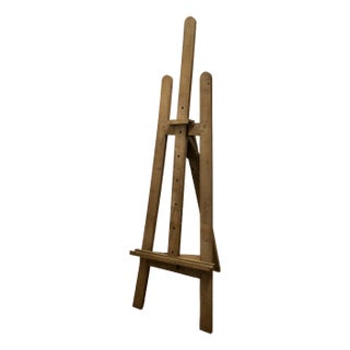 Large Rustic Adjustable Oak Artists Easel For Sale